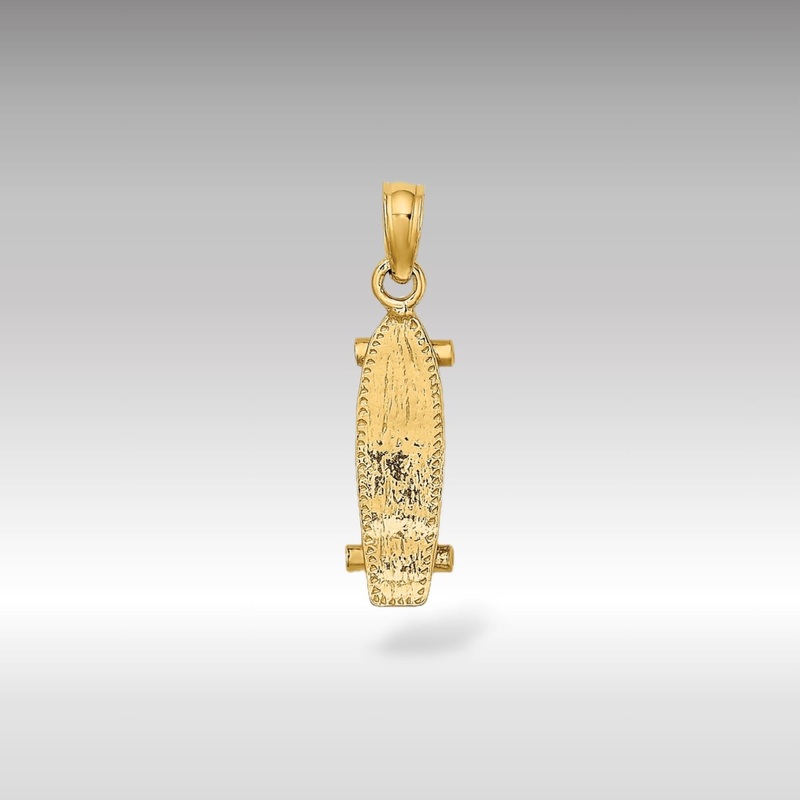 Gold 3D Skateboard Pendant
