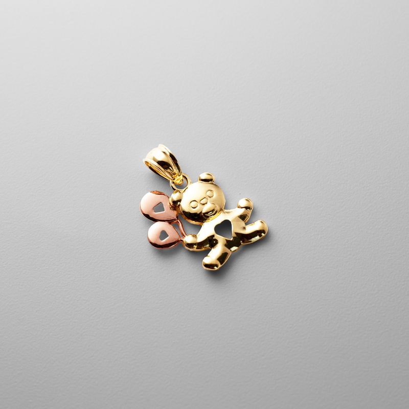 Gold Baby Bear with Balloon Pendant – Model 1653