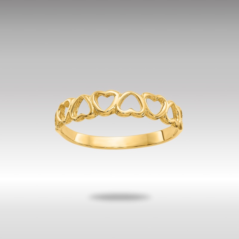 Gold Band Hearts Ring Model-K3900