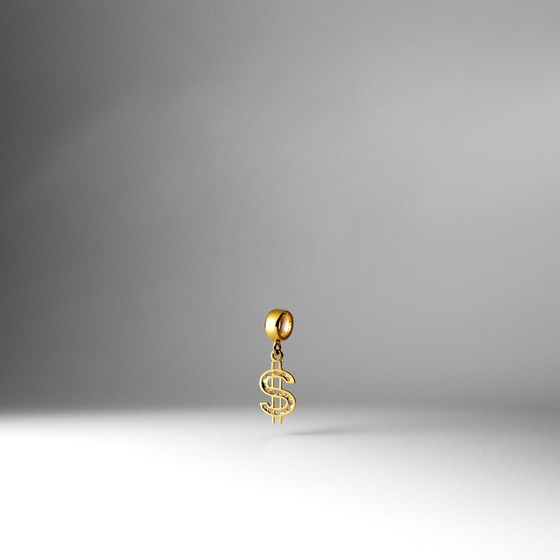 Gold Dollar Sign Pendant – Model 2455