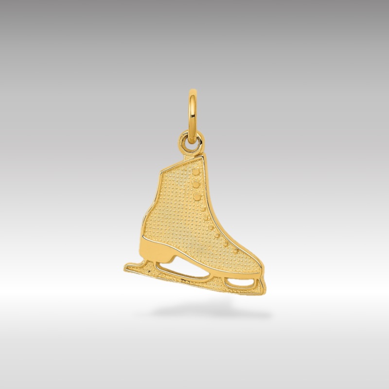 Gold Figure Skate Pendant