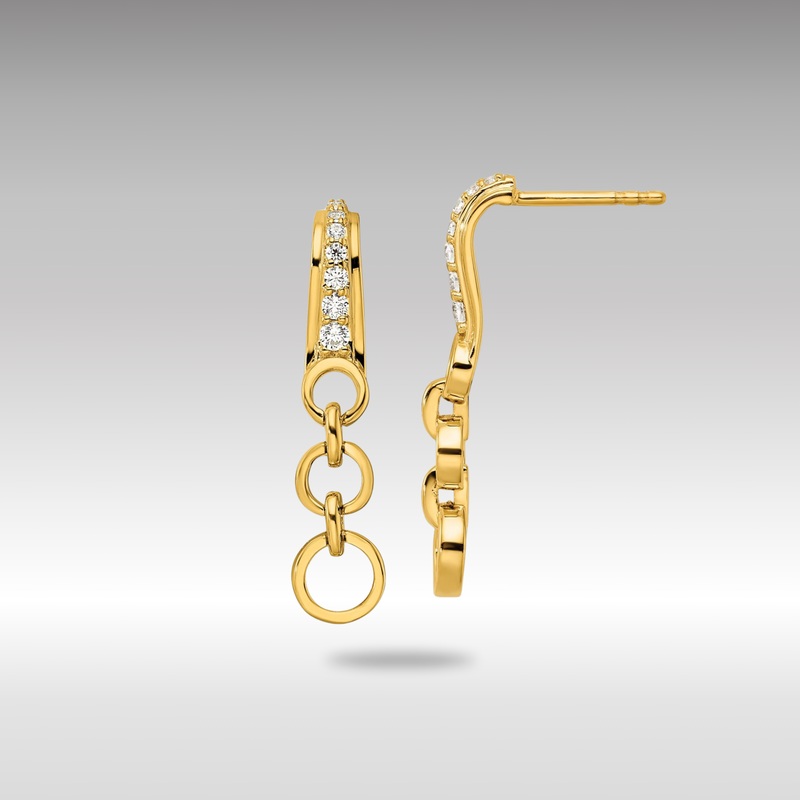 Gold Lab Grown VS/SI FGH Dia Circles Dangle Post Earrings – Model EM9666-020-YLG