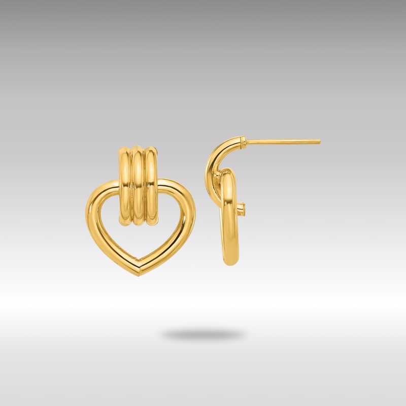 Gold Leslie’s 14K Polished Heart Post Earrings – Model LE2427