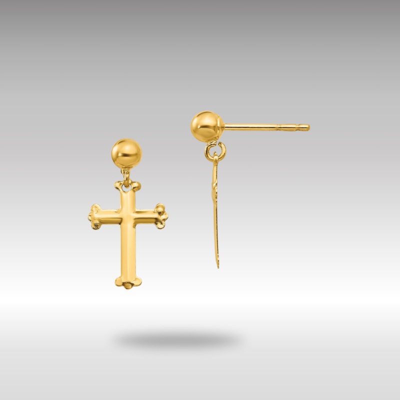 Gold Madi K Cross Dangle Post Earrings – Model SE2348