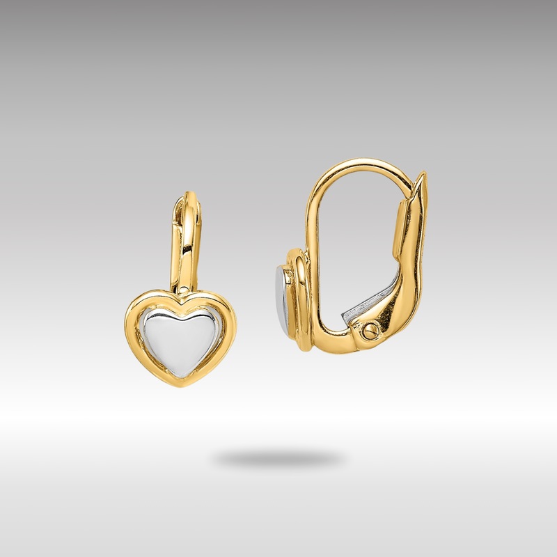 Gold Madi K Two-Tone Children’s Heart Hoop Earrings – Model GK1051