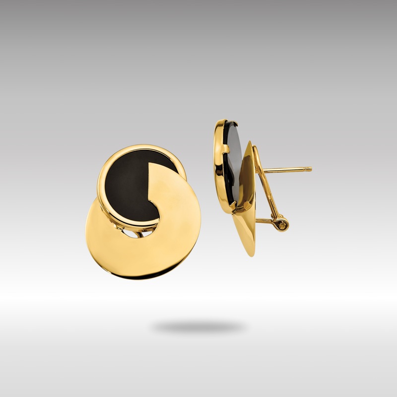 Gold Onyx Fancy Earrings – Model H621