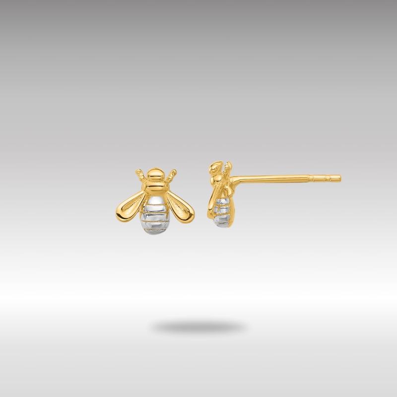 Gold Polished Bee Post Earrings – Model TF2369