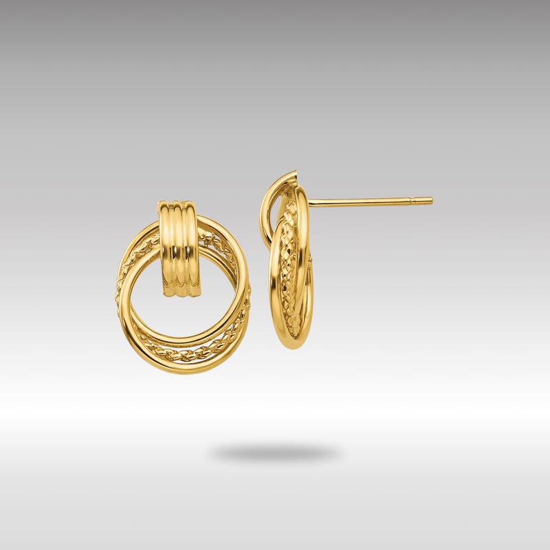 Gold Polished Fancy Post Earrings – Model H471