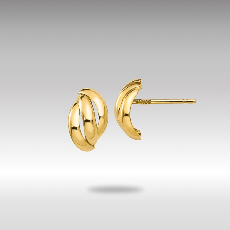 Gold Polished Fancy Post Earrings – Model YE1716