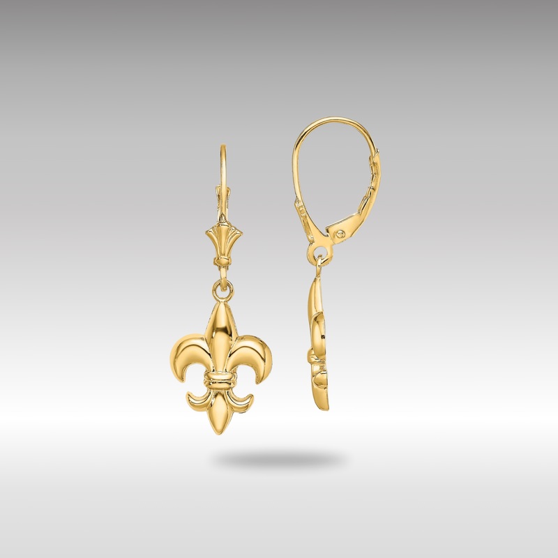 Gold Small Fleur-de-Lis Leverback Earrings – Model TF1794