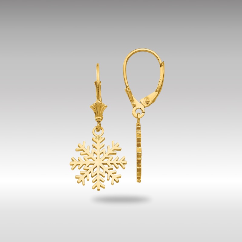 Gold Snowflake Leverback Earrings – Model TF1802