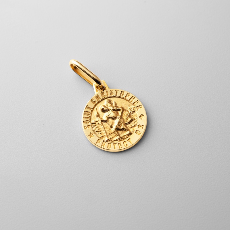 Gold St. Christopher Religious Pendant – Model 268