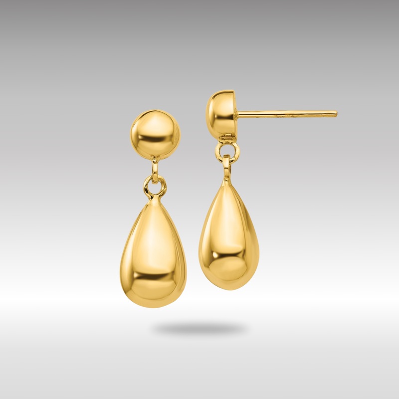 Gold Teardrop Hollow Post Dangle Earrings – Model TL902