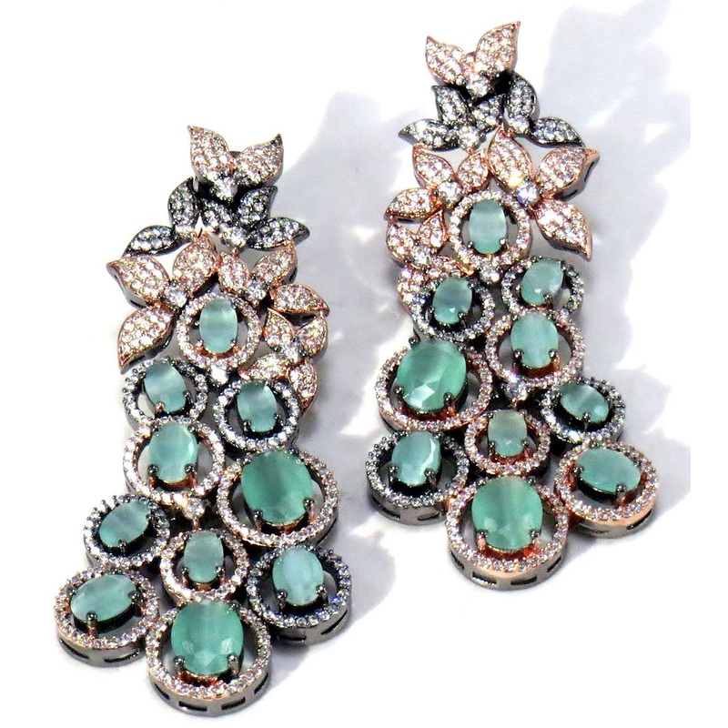 Jewelshingar Jewellery Victorian Plated Diamond Earring For Women ( 62171EAD )