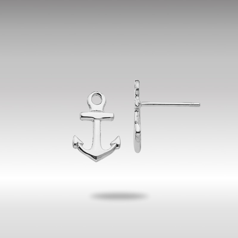 White Gold Anchor Post Earrings – Model K4502W