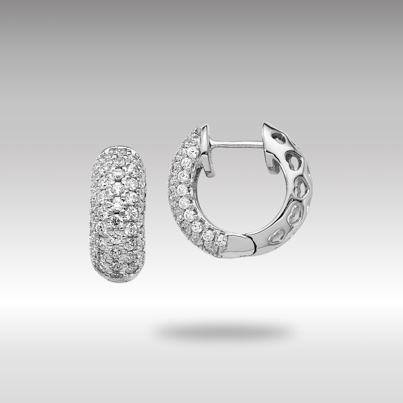 White Gold Diamond Hinged Hoop Earrings – Model EM5389-075-WA