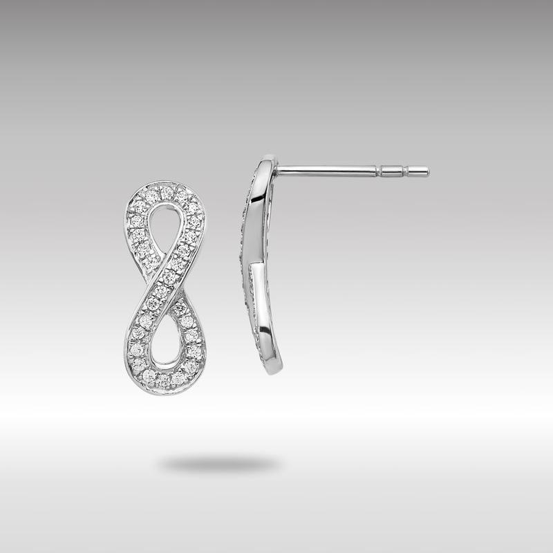 White Gold Diamond Infinity Earrings – Model EM5513-016-WA