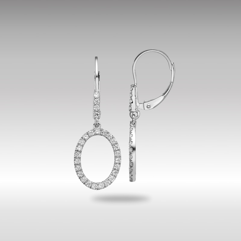 White Gold Lab Grown Diamond VS/SI FGH Oval Leverback Earrings – Model EM10211-054-WLG