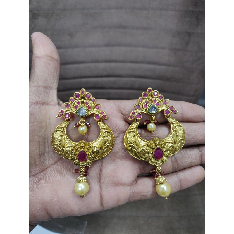 Fine Polki Kundan Earrings By  PKE80005