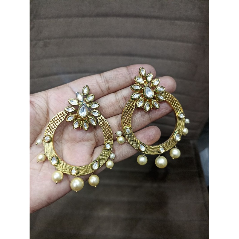 Fine Polki Kundan Earrings By  PKE80024