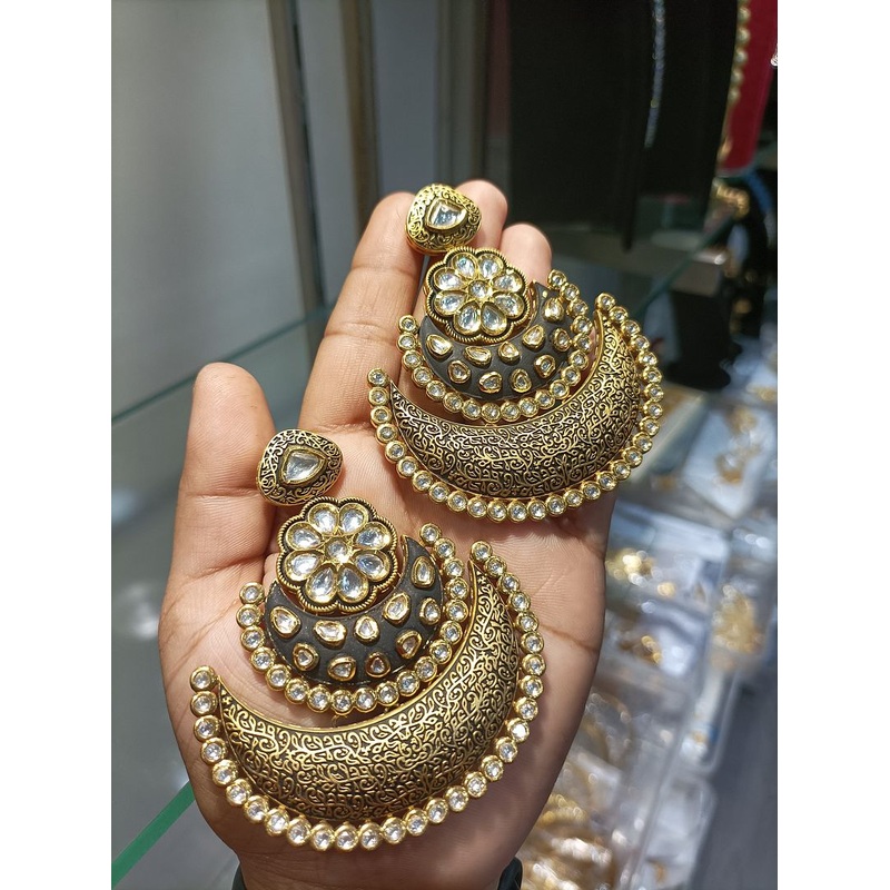Fine Polki Kundan Earrings By  PKE80103