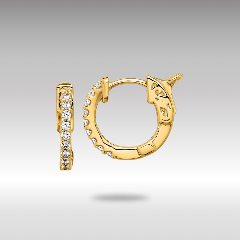 Gold 0.18ct 18-1.3mm Round Hoop with Safety Clasp Diamond Earrings – Model XE3251AA