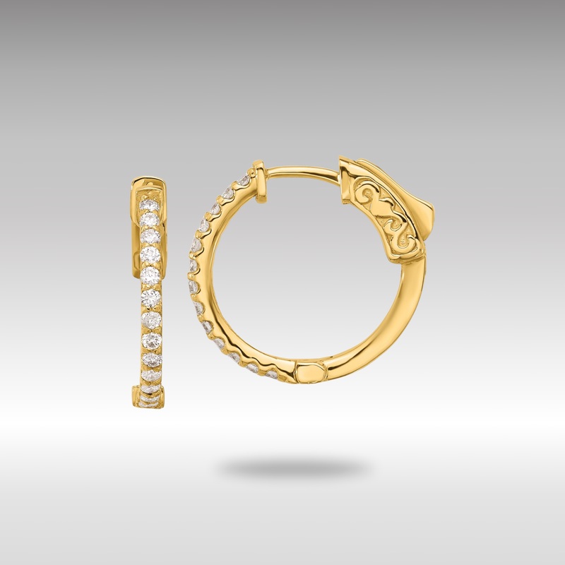 Gold 0.40ct 26-1.5mm Round Hoop with Safety Clasp Diamond Earrings – Model XE3255AA