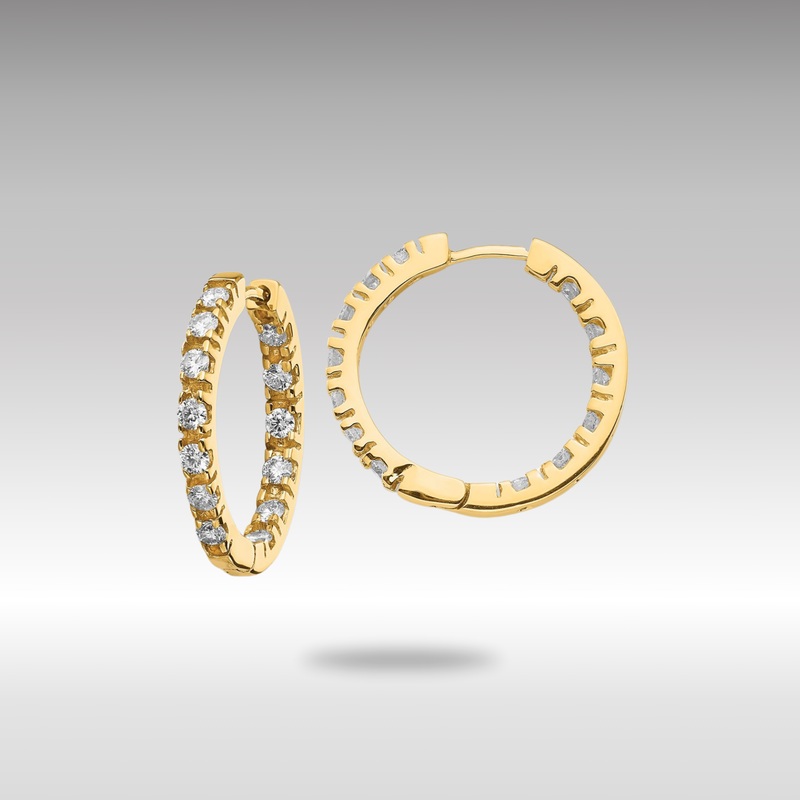 Gold AA Diamond Hinged Hoop Earrings – Model XE866AA