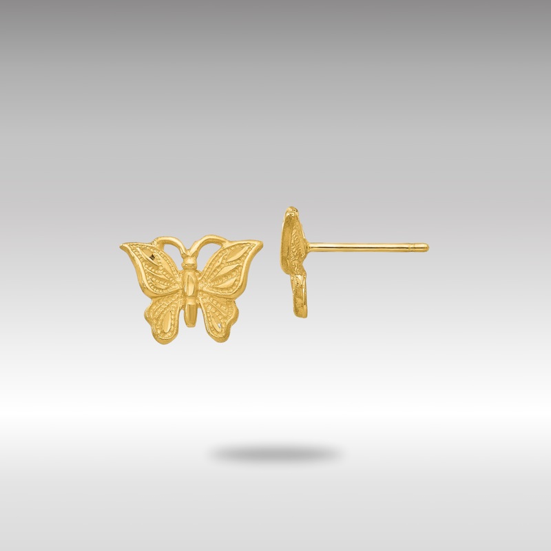 Gold Diamond-cut Butterfly Earrings – Model TC746