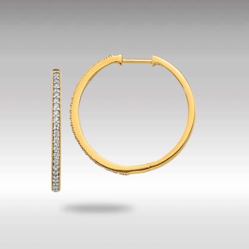 Gold Diamond Milgrain Hinged Hoop Earrings – Model EM4280-055-YA