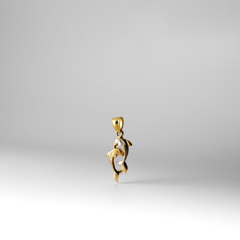 Gold Double Dolphin Pendant – Model 1664