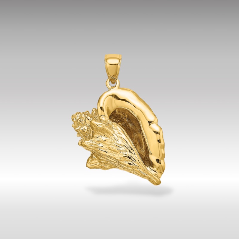 Gold Extra Large 3D Conch Shell Pendant – Model K8025