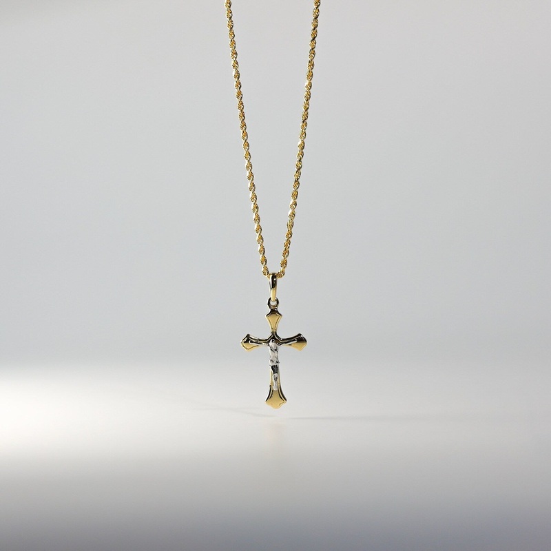 Gold Flared Crucifix Cross Religious Pendant – Model 2176