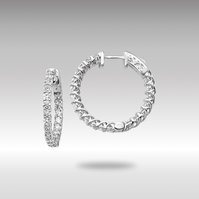 Gold Lab Grown Dia. VS/SI FGH Round Hoop with Safety Clasp Earrings – Model XE2009WLG