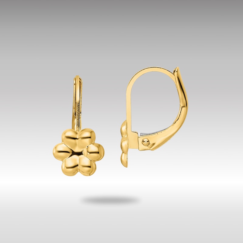 Gold Madi K Polished Flower Leverback Earrings – Model SE3014