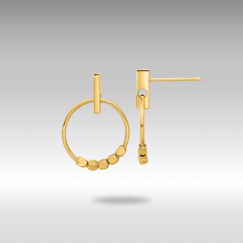 Gold Polished Circle Dangle Post Earrings – Model TF2315