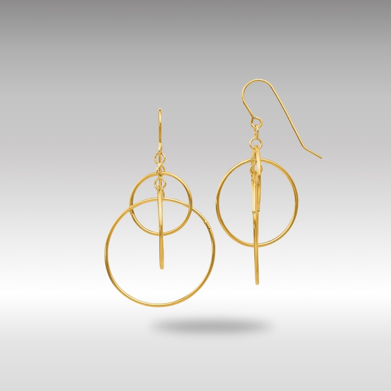 Gold Polished Circles Dangle Earrings – Model TL997