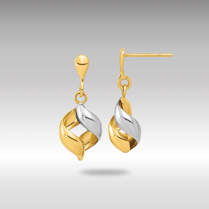 Gold Polished Fancy Dangle Post Earrings – Model YE1936