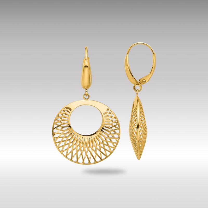Gold Polished Hollow Dangle Earrings – Model LE2350