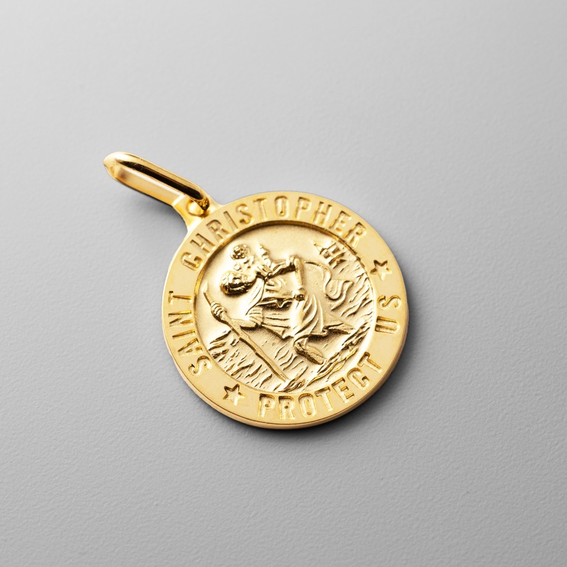 Gold St. Christopher Medal Pendant – Model 0266