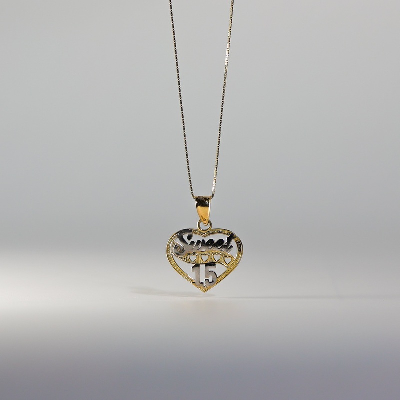 Gold Sweet 15 Years Heart Pendant – Model 0362