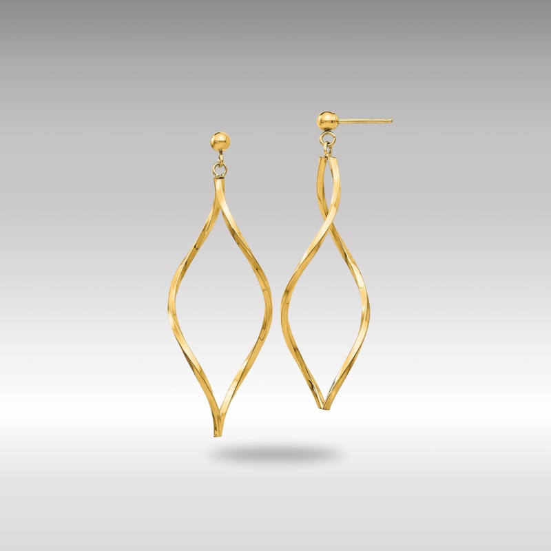 Gold Twisted Post Dangle Earrings – Model YE1514Y