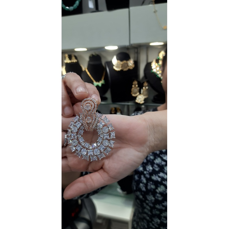 Jewelshingar Jewellery Fine Signity Zircon Dangle & Drop Earrings For Girls ( 195847EAD )