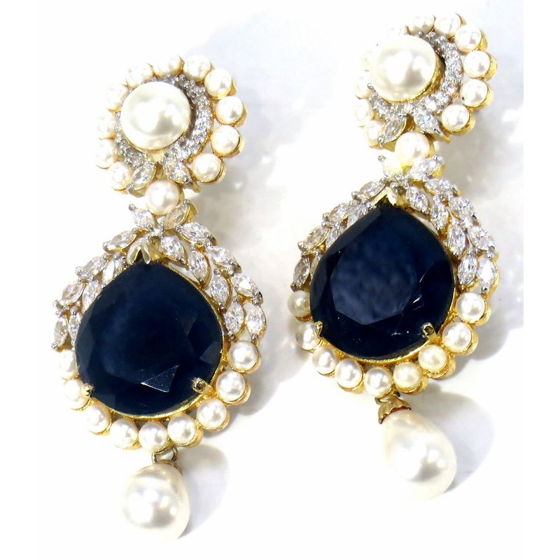 Jewelshingar Jewellery Gold Plated Diamond Earring For Women ( 61097EAD )