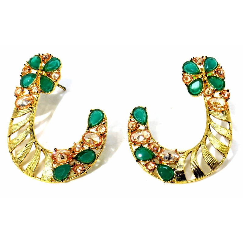 Jewelshingar Jewellery Gold Plated Diamond Earring For Women ( 61210PEJ )