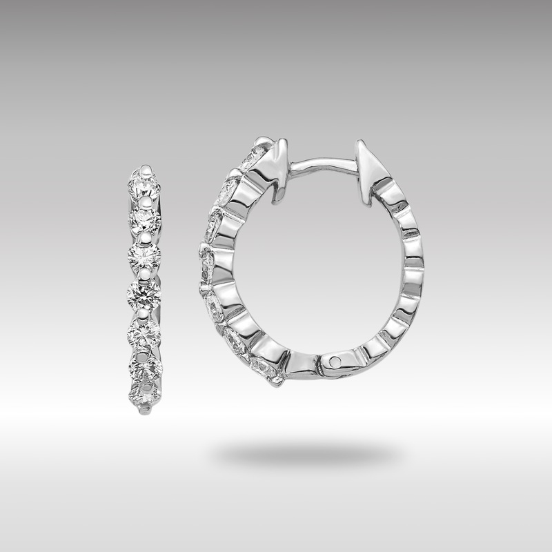 White Gold AA Diamond Hinged Hoop Earrings – Model EM5409-050-WA