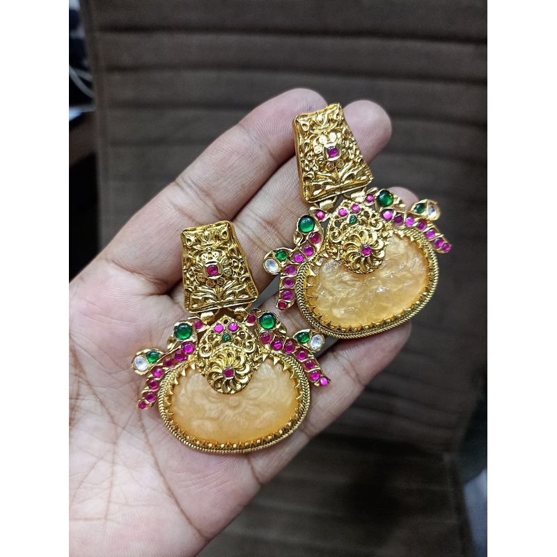 Fine Polki Kundan Earrings By  PKE80032