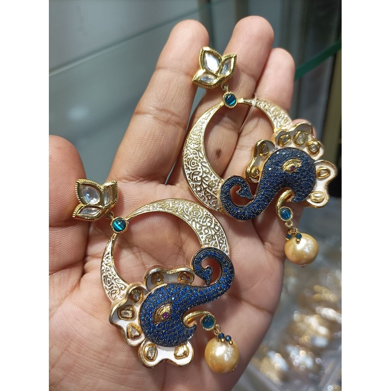 Fine Polki Kundan Earrings By  PKE80042