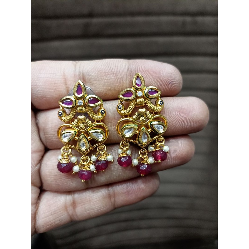 Fine Polki Kundan Earrings By  PKE80083