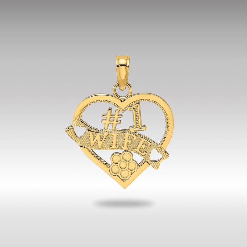 Gold #1 WIFE Heart Charm – Model K2687